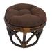 International Caravan Rattan Footstool with Twill Cushion Chocolate