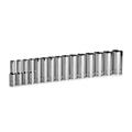Capri Tools 3/8 in. Drive Deep Chrome Socket Set 6-Point 8 to 22 mm 15-Piece