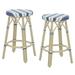 Furniture of America Tropaz Set of 2 26-in Outdoor Metal Bar Stool Navy