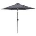 C-Hopetree 7.5 ft Outdoor Patio Market Table Umbrella with Solar LED Lights and Tilt Anthracite