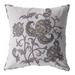 HomeRoots 412612 18 in. Wildflower Indoor & Outdoor Throw Pillow Gray & White