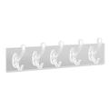 Grandest Birch Wall Mount Acrylic Hanger Hook Wall Mount Five in Row Wide Application Non-trace Wall Hook for Living Room