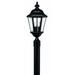 3-Light Large Outdoor Post Top or Pier Mount Lantern in Black with Clear Seedy Glass 10 inches W X 21.25 inches H-Black Finish-E12 Candelabra Lamp