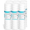 Membrane Solutions String Wound Whole House Water Filter Replacement Cartridge Universal Filter Reduces Sediment Dirt Rust and Particles 20 Micron 6 Pack