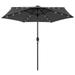 vidaXL Parasol with LED Lights and Aluminum Pole 106.3 Anthracite 7354