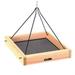 Birds Choice WCHPF250 Cedar Hanging Tray Natural Cedar Hanging Feeder w/ Collapsible Steel Hanging Rods Large