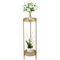 Private Jungle Flower Pot Metal Holder Plant Rack Organizer 2 Tiers Tall Plant Display Storage Shelf Table(Gold)