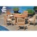 Grade-A Teak Dining Set: 5 Seater 6 Pc: 48 Round Table And 5 Leveb Stacking Arm Chairs Outdoor Patio WholesaleTeak #WMDSWVm