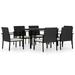 vidaXL Patio Dining Set Dining Table and Chairs Furniture Set Poly Rattan