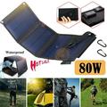 80W Solar Panel Foldable Solar Panel Battery Charger for Portable Power Station Generator iPhone Ipad Laptop USB Ports for Outdoor Camping Van RV Trip