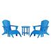 WestinTrends Dylan Outdoor Lounge Chairs Set of 2 5 Pieces Seashell Adirondack Chairs with Ottoman and Side Table All Weather Poly Lumber Outdoor Patio Chairs Furniture Set Pacific Blue