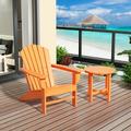 WestinTrends Outdoor Side Table All Weather Poly Lumber Adirondack Small Patio Table Round End Table for Pool Balcony Deck Porch Lawn Backyard Orange