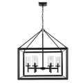 Chandelier 6 Light Steel in Contemporary Style 30.75 inches High By 26.63 inches Wide-Matte Black Finish-Clear Glass Color Bailey Street Home