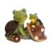 Canddidliike Garden Statue Frog Figurine Solar Powered Frog Face Turtles Animal Sculpture with3 LED Lights for Indoor Outdoor - Multi-color