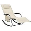 vidaXL Patio Lounge Chair Porch Chair with Pillow Rocking Sunlounger Textilene