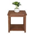 Winado 20 Square Side Table for Outdoor Indoor Woode End Table with Storage Shelf Carbonized Color