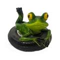 Doolland The Frog Garden Statue Water Floating Pond Decoration Mini Cute Rowing Frog Statue Yard Lawn Decorations Frog Ornaments Home Garden Pond Decoration Photo Prop Gift
