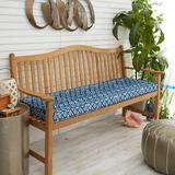 Humble and Haute Graphic Indigo and Navy Indoor/ Outdoor Corded Bench Cushion Blue 37 x 17 x 2