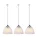 FSLiving 3-Lights H-Type Track Light Dimmable Track Mount Pendant Lighting Fixtures w/ Frosted White Finish Glass Shade - Customizable