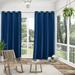 Exclusive Home Delano Heavyweight Textured Indoor/Outdoor Grommet Top Curtain Panel Pair 54 x120 Azure