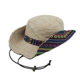 WITHMOONS Mens Wide Brim Boonie Bush Hat Aztec Pattern Outdoor Fishing Bucket Hat KR81416 (Beige)