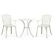 Festnight 3 Piece Bistro Set Cast Aluminum White