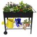 38.19 x 15.94 x 32.28 Outdoor Raised Planter Box with Legs Elevated Garden Bed On Wheels for Vegetables Flower Herb Patio Black