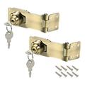 Uxcell 4-inch Keyed Hasp Locks Zinc Alloy Twist Knob Keyed Locking Hasp w Screws for Door Keyed Alike Bronze Tone 2Pcs