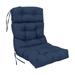 Blazing Needles 20 x 42 in. Spun Polyester Solid Outdoor Tufted Chair Cushion Azul