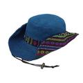 WITHMOONS Mens Wide Brim Boonie Bush Hat Aztec Pattern Outdoor Fishing Bucket Hat KR81416 (Blue)