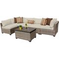 Bowery Hill 6 Piece Outdoor Wicker Sofa Set in Beige