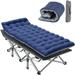 MOPHOTO Adult & Kids Camping Cot Updated 1200D Folding Cot With Blue Mattress & Carrying Bag 75 * 28