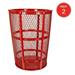 Witt Industries EXP-52RD Steel 48-Gallon Outdoor Waste Receptacle Round 23 Diameter x 33 Height Red (Pack of 2)