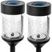 Home Zone Security Solar Pathway Light - Rotating Light Effect LED + Glass Housing 2-Pack Black