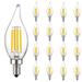 Luxrite 5W E12 Vintage Candelabra LED Dimmable Light Bulbs 60W Equivalent 3000K Soft White 550 Lumens Flame Tip 16-Pack
