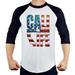 Men s Grunge American Flag Cali Life B411 PLY Raglan Baseball T-Shirt Medium