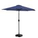 WestinTrends Paolo 9 Ft Outdoor Umbrella with Base Included Market Table Umbrella with 18 Inch Fillable Square Base Navy Blue