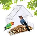 Clear Acrylic Window Bird Feeder Wild Bird Feeder Bird Feeder Hanging Bird House Including Strong Suction Cups for Indoor Bird Watching Garden Decoration