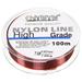 Uxcell 109Yard 17Lb Fluorocarbon Coated Monofilament Nylon Fishing Line Wine Red