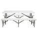 iTopRoad 3-Piece Portable Picnic Table Bench Set for Weeding Party White