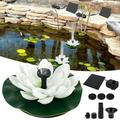 Fyeme Solar Panel Floating Pump Lotus Fountain Water Feature Bird Bath Pond Garden Decoration