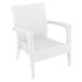 Belen Kox Resin Club Chair White with Sunbrella Natural Cushion - Set Of 2