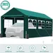 ADVANCE OUTDOOR 10 x20 Heavy Duty Carport Car Canopy with Adjustable Height from 9.5 to 11 ft with Window Sidewalls and Doors Green