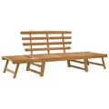 vidaXL Patio Bench Outdoor Garden Bench with Cushions 2-in-1 Solid Wood Acacia