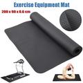[UPGRADED]200*90*0.6cm Bicycle Mat Treadmill Floor Mat Anti Vibration PVC Exercise Bike Equipment Mat 0.6cm Thickness Sport Mat for Home Gym Black