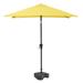 CorLiving Square Tilting Yellow Fabric Patio Umbrella with Base