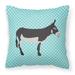 American Mammoth Jack Donkey Blue Check Fabric Decorative Pillow