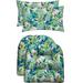 RSH D cor Indoor Outdoor Scroll & Medallion Prints - 2 U-Shape Wicker Cushions & 2 Lumbars Weather Resistant - Choose Color (Vida Opal Yellow Green Blue Lily Pineapple)