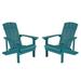 Home Square 2 Piece Faux Wood Adirondack Chair Set in Sea Foam