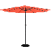 Alpha Camper 10FT 8 Steel Ribs Round Patio Umbrella with Crank Handle&Tilt Button Orange Red
